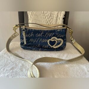 RARE Coach 2012 Blue Satin Canvas 1941 Shoulder/Crossbody Bag - NWOT